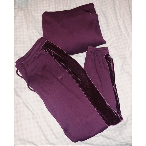 VS PINK Velvet Hoodie and Joggers Set Medium - Picture 3 of 3